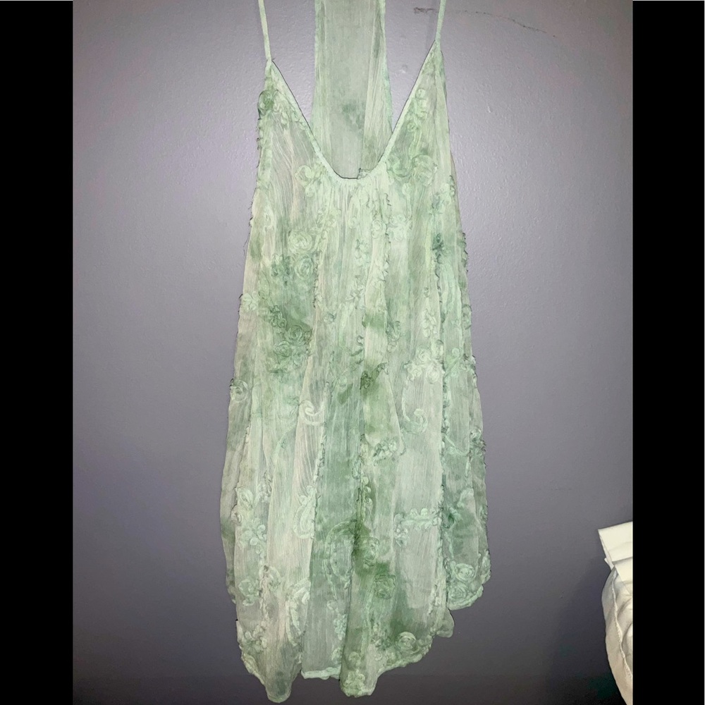 Pastel green floral tank